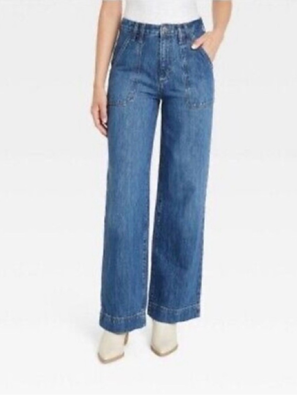 Universal Thread High-Rise Wide Leg Jeans Size 8R 100% Cotton